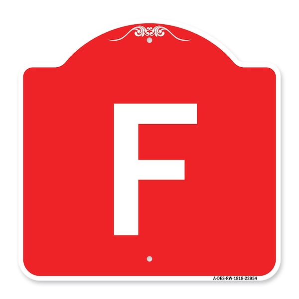 Signmission Designer Series Sign-Sign W/ Letter F, Red & White Aluminum Sign, 18" x 18", RW-1818-22954 A-DES-RW-1818-22954 - main